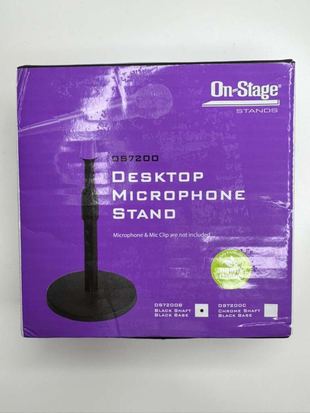 On-Stage DS7200B Adjustable Desktop Microphone Stand - Weighted Base - Black NEW